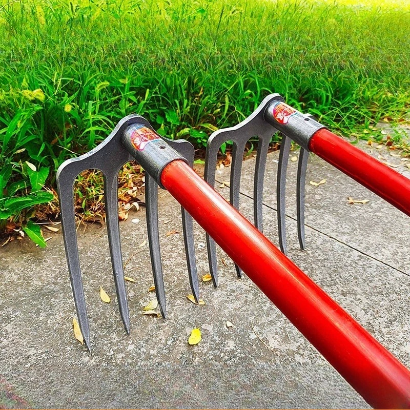 Thickened Manganese Steel Rake for Land Reclamation And Soil Turning Agricultural Nail Rake All Steel Durable Garden Tool