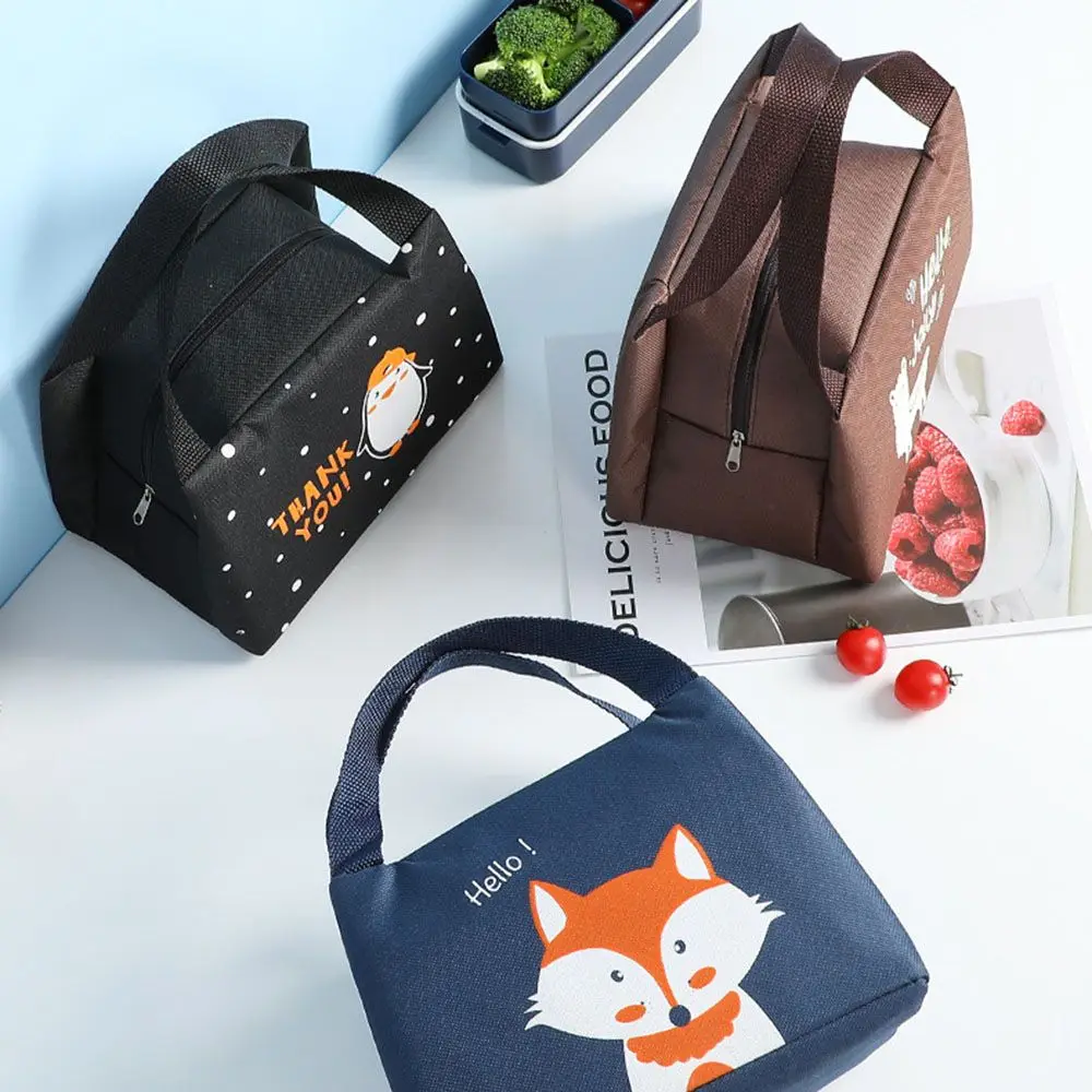Food Fresh Waterproof Cute Cartoon Handbag Thermal Insulated Cooler Bag Large Capacity Portable Lunch Bag