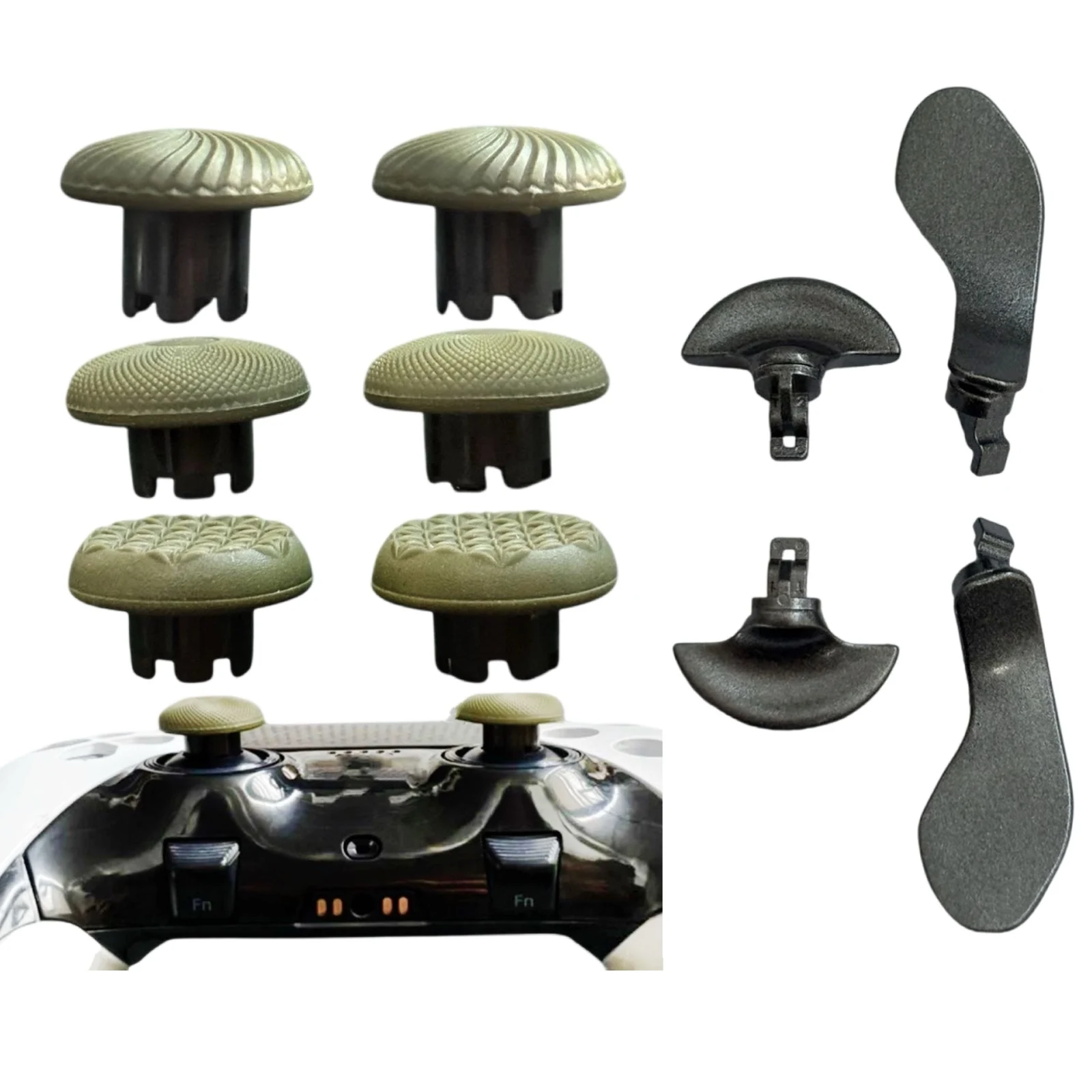 

10PCS High and Low Anti-slip joysticks Interchangeable Thumbstick for PS5 Edge Controller Replacement includ Metal back paddles