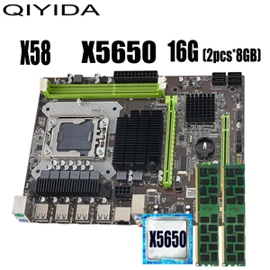 Qiyida-X58 Kit Motherboard, LGA1366, Xeon X5650-Prozessor, 16 GB, 2PCS x 8 GB, ECC, DDR3, 1600 MHz, RAM 12800R, M-ATX-Speicher 8 Hauptverkauf x58 Motherboard - №5