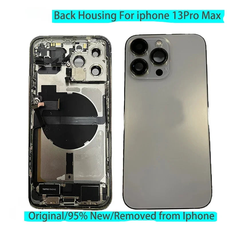 Original Rear Back Housing Cover for iPhone 13Pro Max, Battery Cover, Rear Door with Chassis Frame, SIM Tray, Gifts