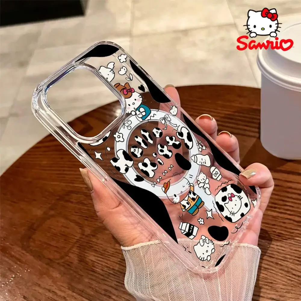 كيتي كات جراب هاتف منع السقوط آيفون 16/15/14/13/12/11 امرأة آيفون حافظة سانريو Kt لطيف ملحق مرحبا كيتي 2025 جديد