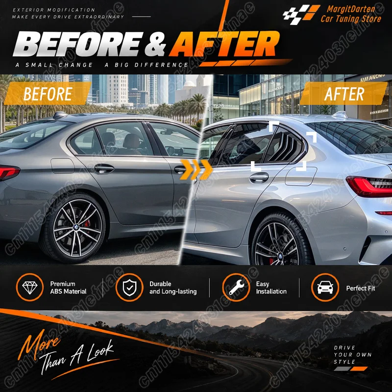For BMW 3 Series G20 320i 325i 330i 2019 2020 2021 2022 2023 2024 2025 Car Rear Window Louver Side Window Cover Body Mod Kit