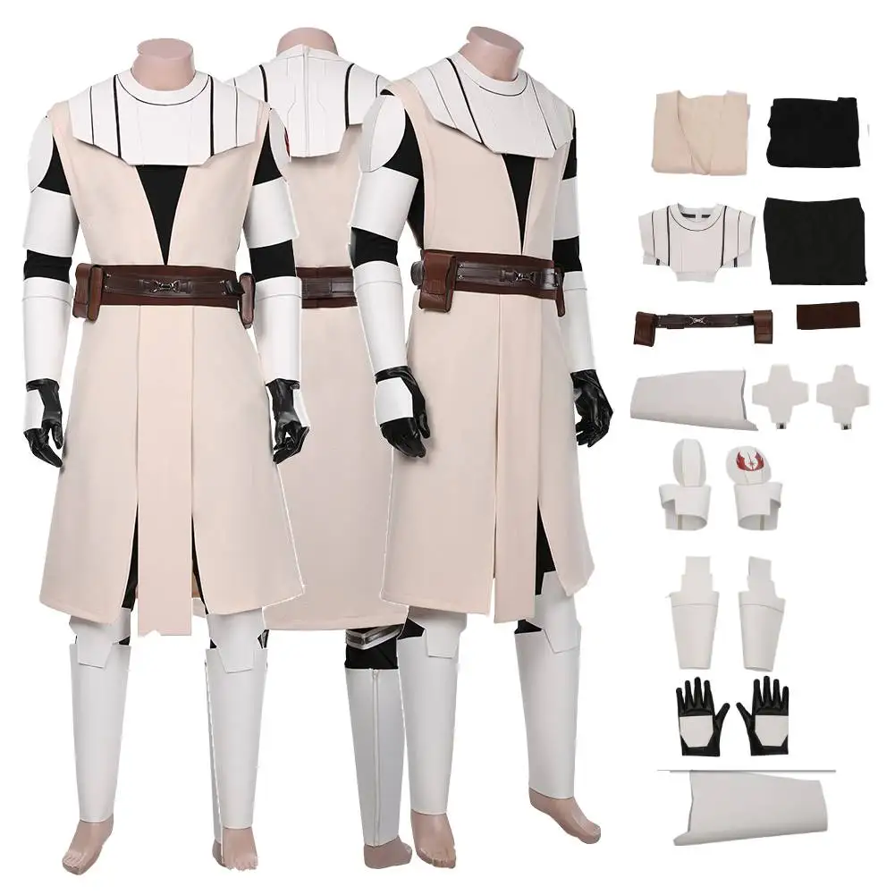 

Obi Wan Cosplay Disguise Uniform Movie Space Battle Costume Adult Men Roleplay Outfits Male Fantasy Fancy Dress Party Clothes