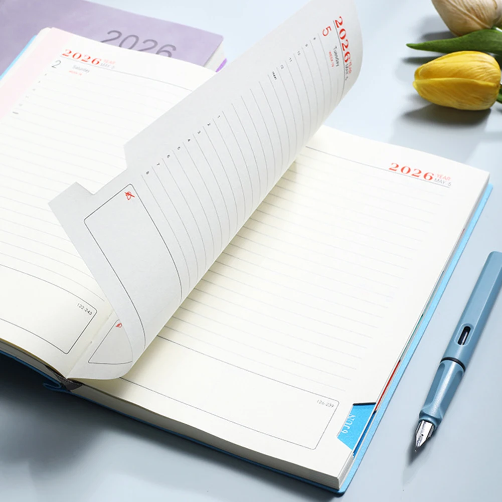 2026 กำหนดการหนังสือ A5 Size Planner Planner เตือนให้ทำรายการ Daily Planner เริ่มต้นได้ทุกเวลาบรรลุเป้าหมายของคุณ