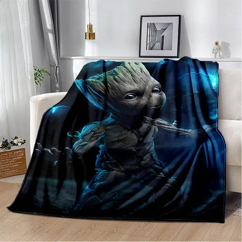 Cartoon I Am Groot printed blankets Picnic blanket Warm Flannel blankets Home bed linings blankets for beds Birthday Gift