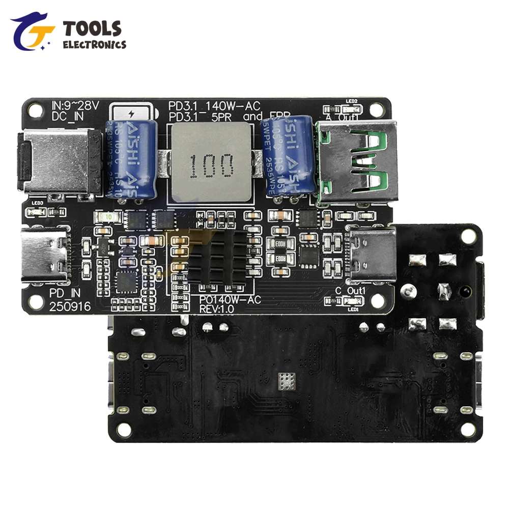 

PD 140W High-Power DC Buck Dual Port Fast Charging Module Type C USB Charger with Full Protocol Support (PD3.1/QC4+/PPS)