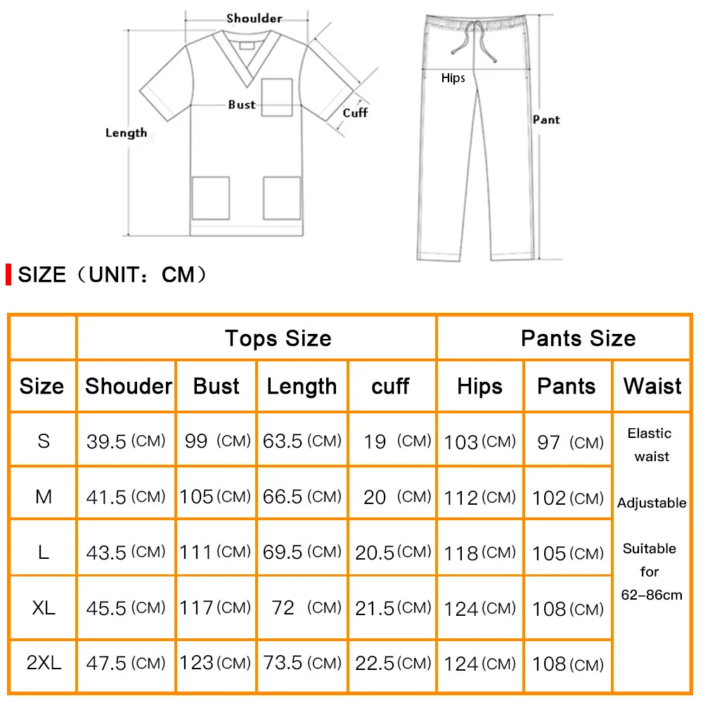 New Arrival Pet Hospital Uniform Scrub Suits Solid Color Unisex Surgical Gown Pocket V-Neck Scrubs Set For Women Joggers