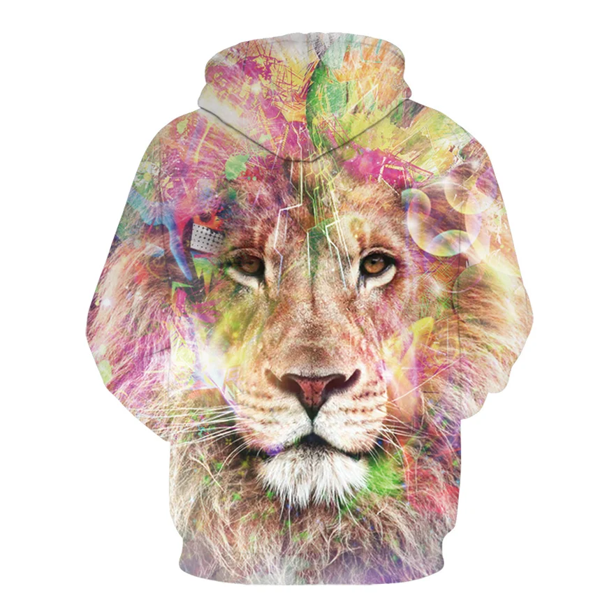 Funny 3D Tiger Lion Men Hoodies Hip Hop Sweatshirt Fashion Brand Plus Size Hoodie Men Tracksuit Unisex Pullovers Men Clothing