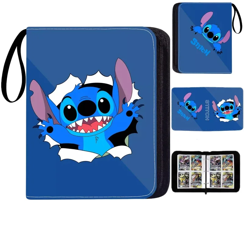 New Stitch 400pcs Game Card Collection Book Binder Business Card Holder Animation Peripherals Children's Toys Gifts