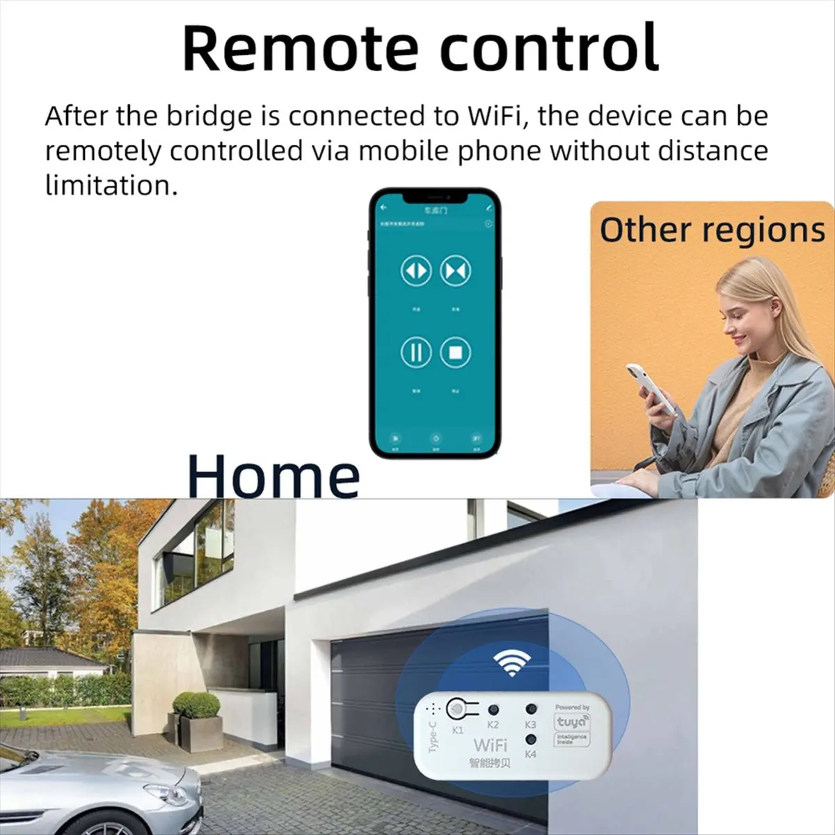 أعلى تويا 433 ميجا هرتز RF الناسخ باب المرآب ناسخ ريموت كنترول للباب الكهربائي المتداول ستارة الباب المظلة ظلة #5