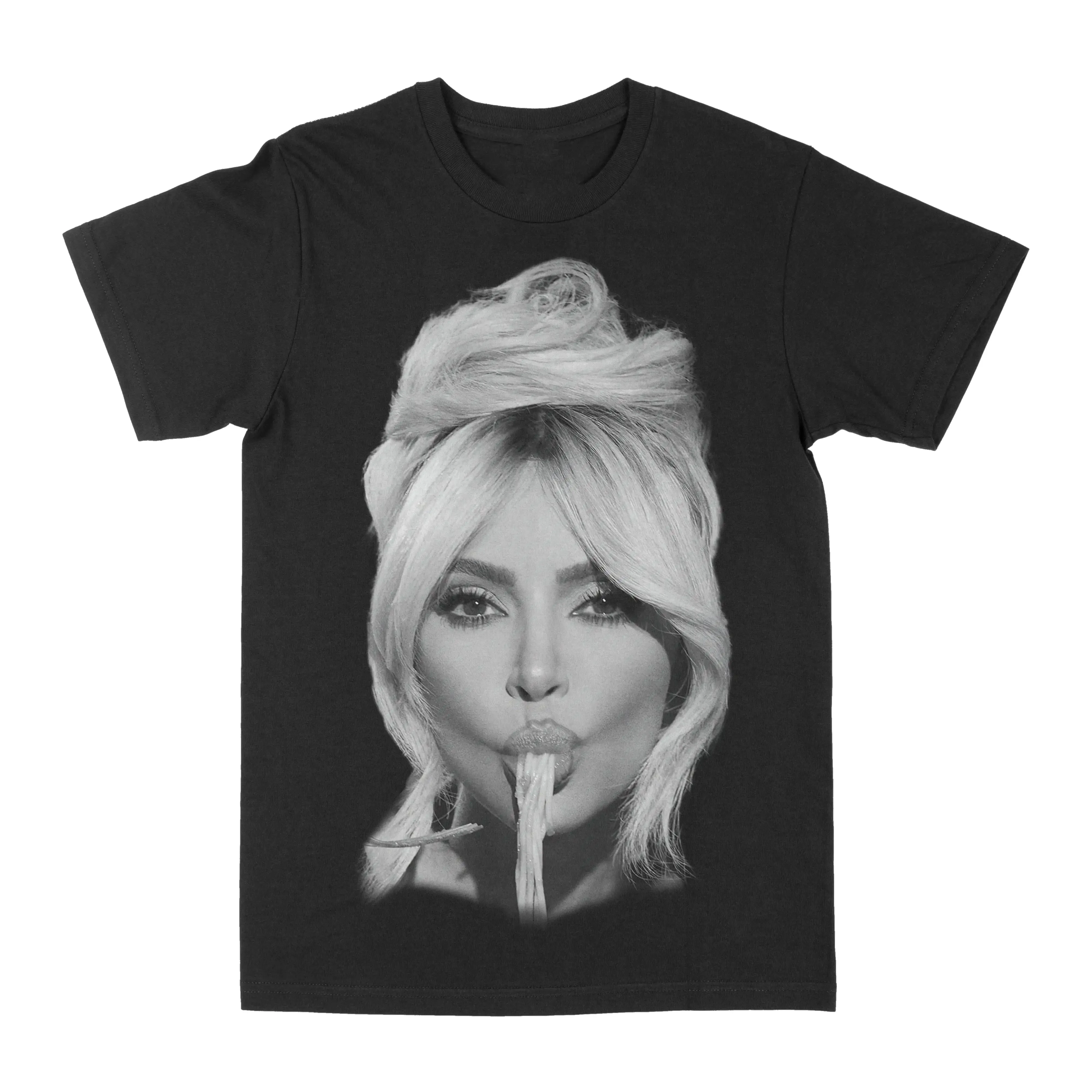 Kim K Big Face Grafis T-Shirt Cetak Musim Panas Kualitas Tinggi Kasual Fashion Katun Pria dan Wanita T-Shirt Lengan Pendek