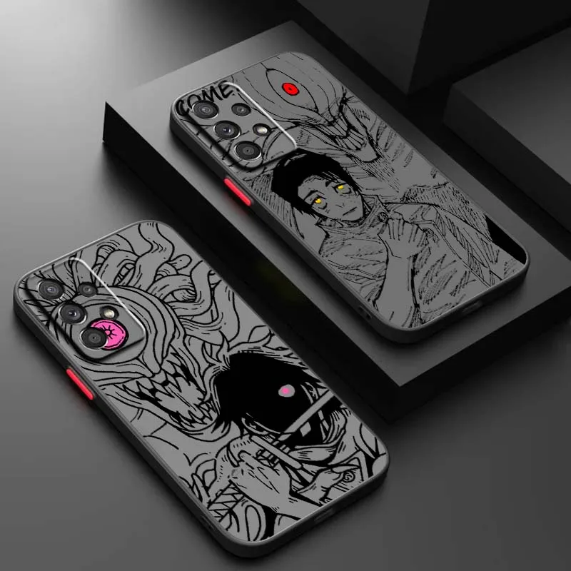 Luxury Jujutsu Kaisen Anime For Samsung A72 A71 A55 A54 A53 A52 A51 A35 A25 A17 A15 A14 5G Frosted Translucent Phone Case
