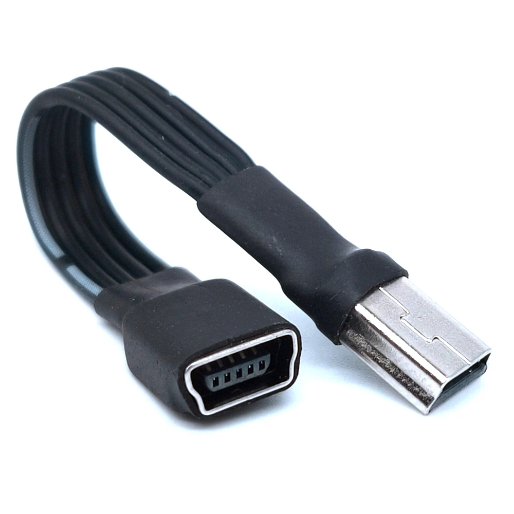 

Mini USB 5-pin male and female extension adapter with a 90 degree up and down angled mini USB male adapter