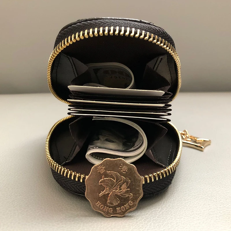Women Wallets Purses Genuine Leather Money Bag Female Short Coin Card Holders Clutch Girl Zipper Pendant Japan Kpop Homemade New