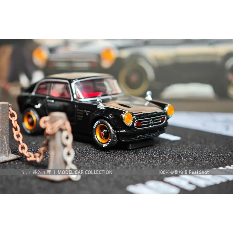 สต็อก 1:64 Honda S800 โมเดลรถโลหะผสมจําลองหล่อ, ของเล่นเด็กผู้ชาย, ของขวัญเทศกาลเด็ก, ของตกแต่งสําหรับผู้ใหญ่
