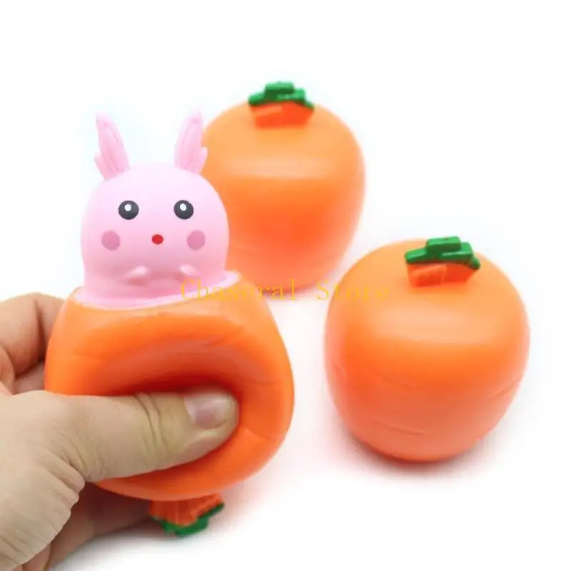 e7ce 스퀴즈 장난감 당근 토끼 TPR 팝업 컵 성인 감압 통풍 장난감 아이들 호의