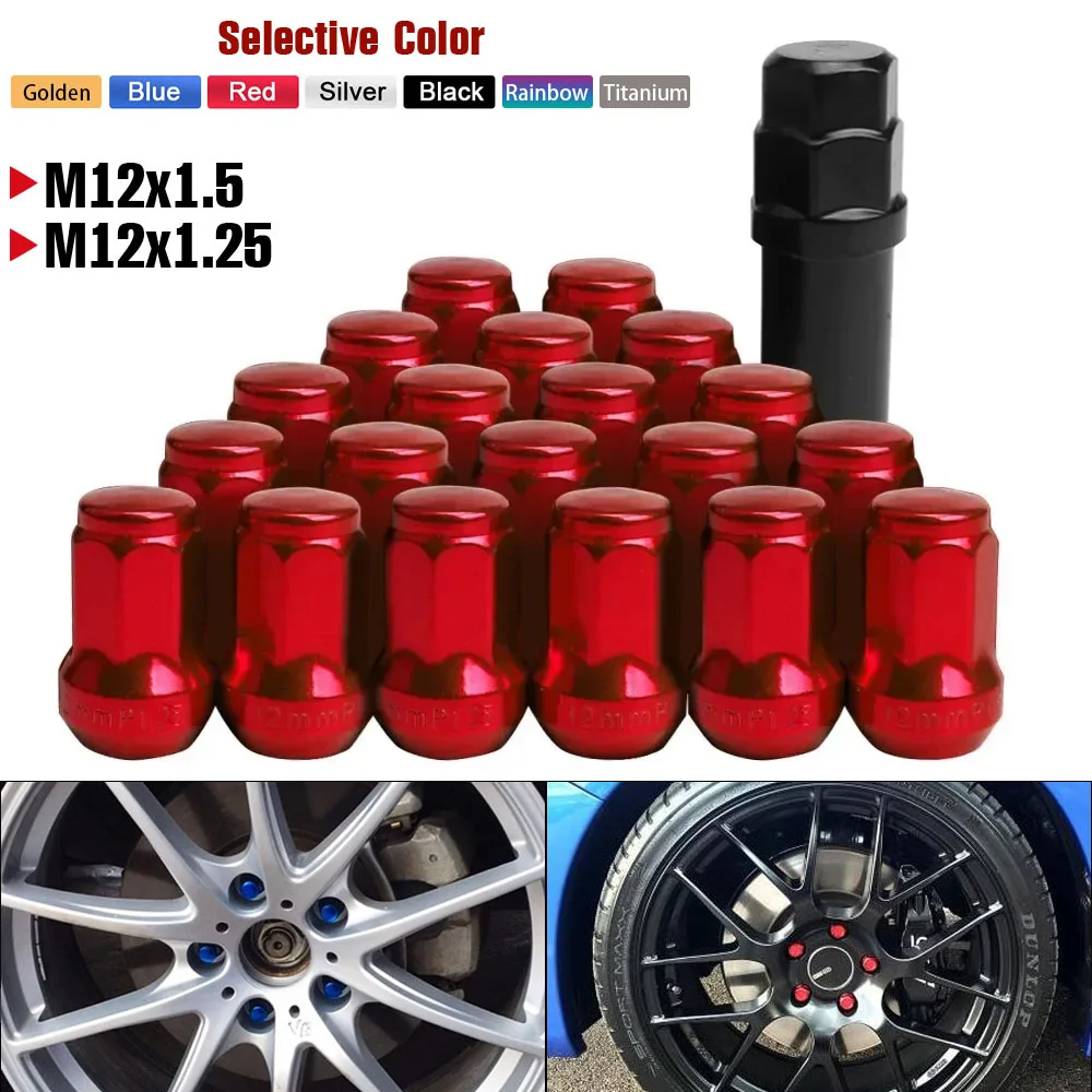 

Universal Car Wheel Lug Nuts Bolts M12x1.5/1.25 Extended Screw Racing Wheel Lug Nuts for Nissan Honda Car Modified Accessories