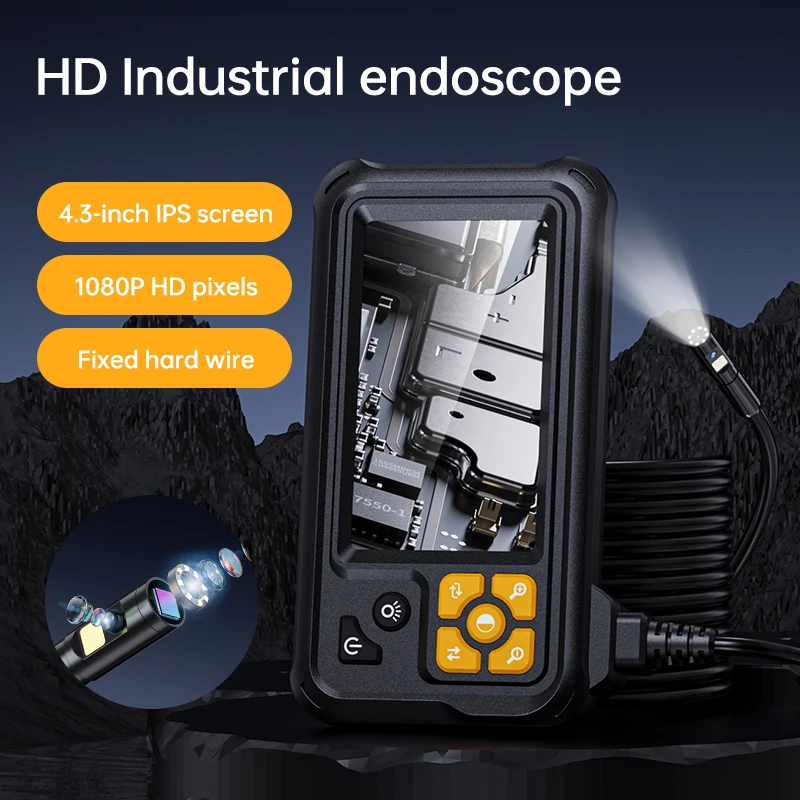 KERUI Single/Dual Lens Industrial Endoscope Camera with 4.3-inch Screen Mini Camera for Vehicle Maintenance Pipeline Inspection