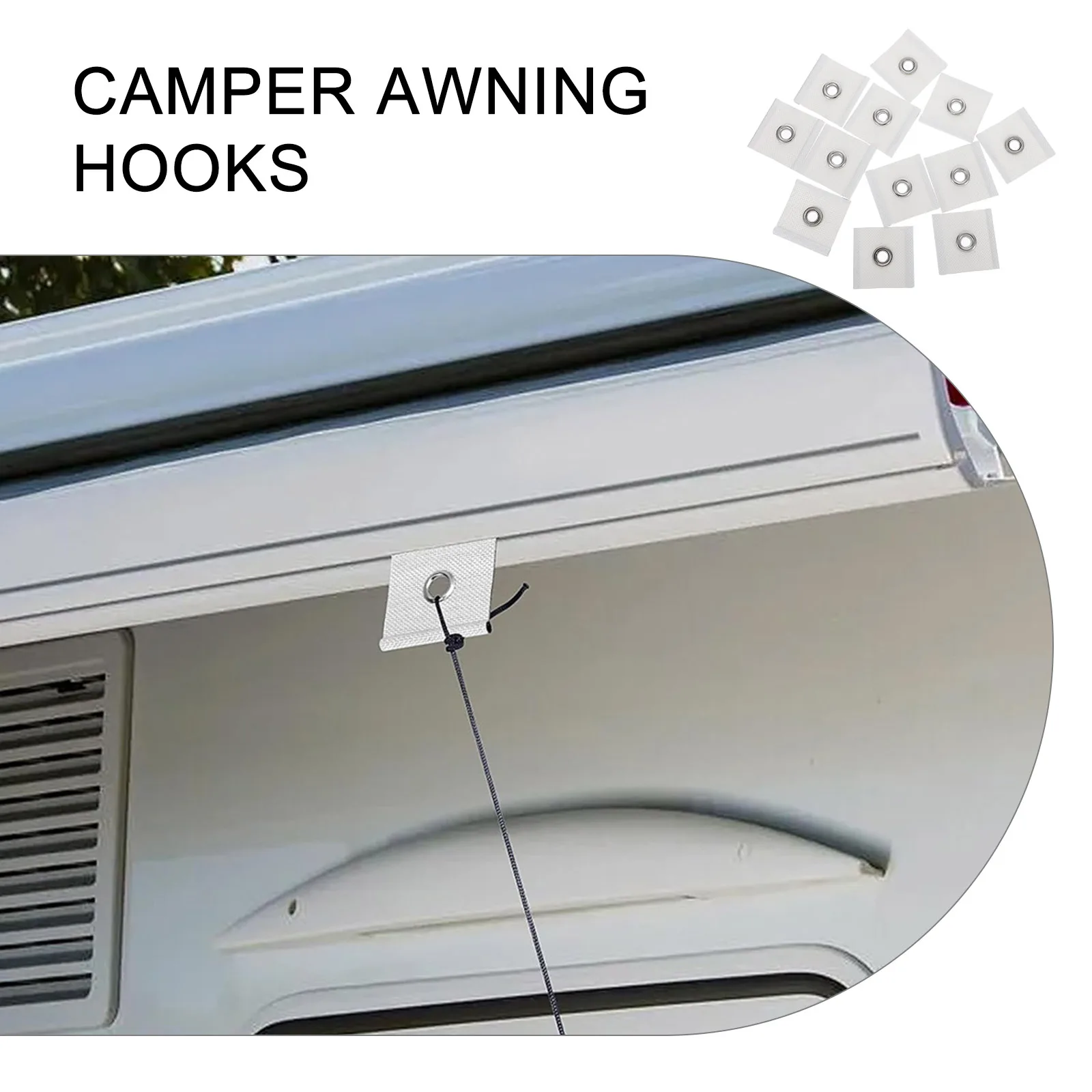 

12pcs Awning Hooks For Rv Caravans Heavy Duty Outdoor Hangers Durable Replacement Cargo Net Hooks Camper Awning Accessories