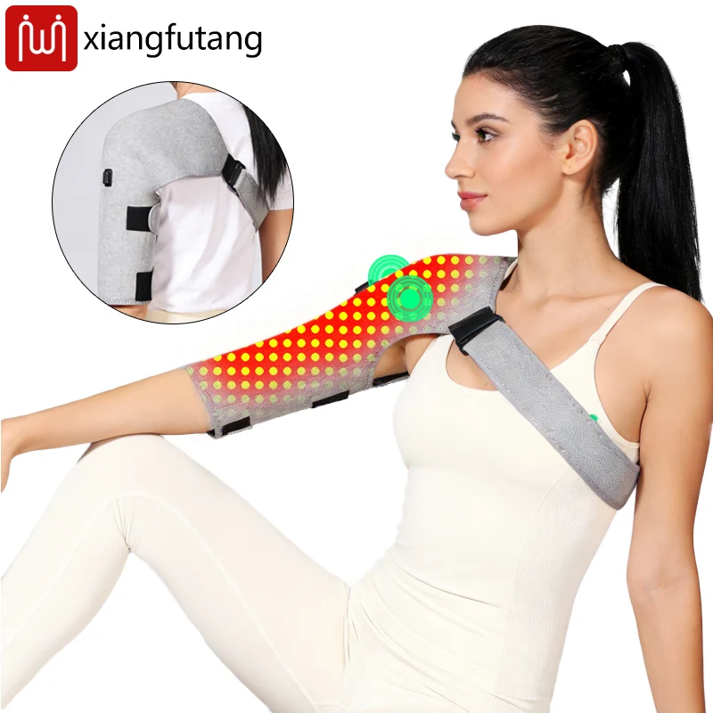 

Red Light Electric Heating Shoulder Support-vibration Massager relieves Joint Fatigue Stiffness 3 Levels Timer Adjustable Fit