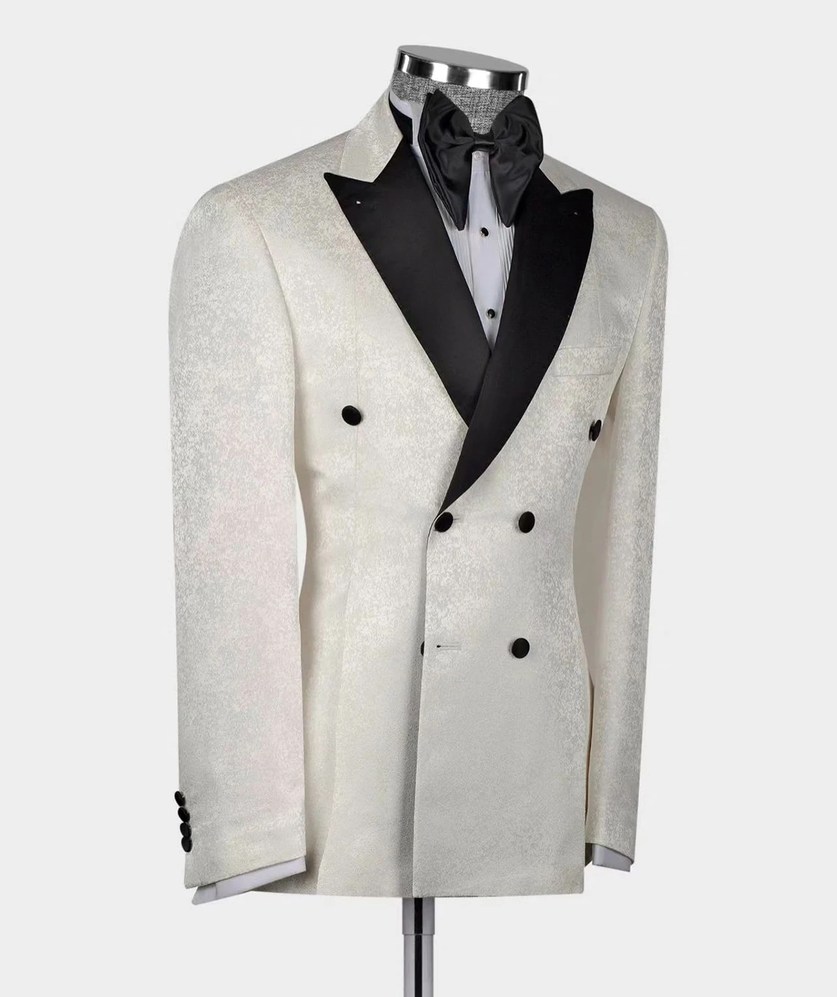 Luxus Herren anzug einteilig Jacquard Blazer Peaked Satin Revers Knöpfe Zweireiher Hochzeit Bräutigam Host maßge schneiderte Kostüm Homme