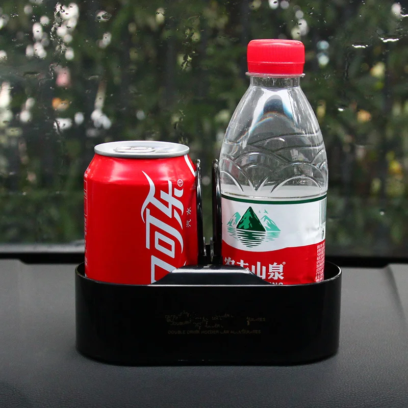 1PC Multi-Function Car Cup Holder Fixed Drink Holder with One Point Two Storage Box Vehicle Organizer