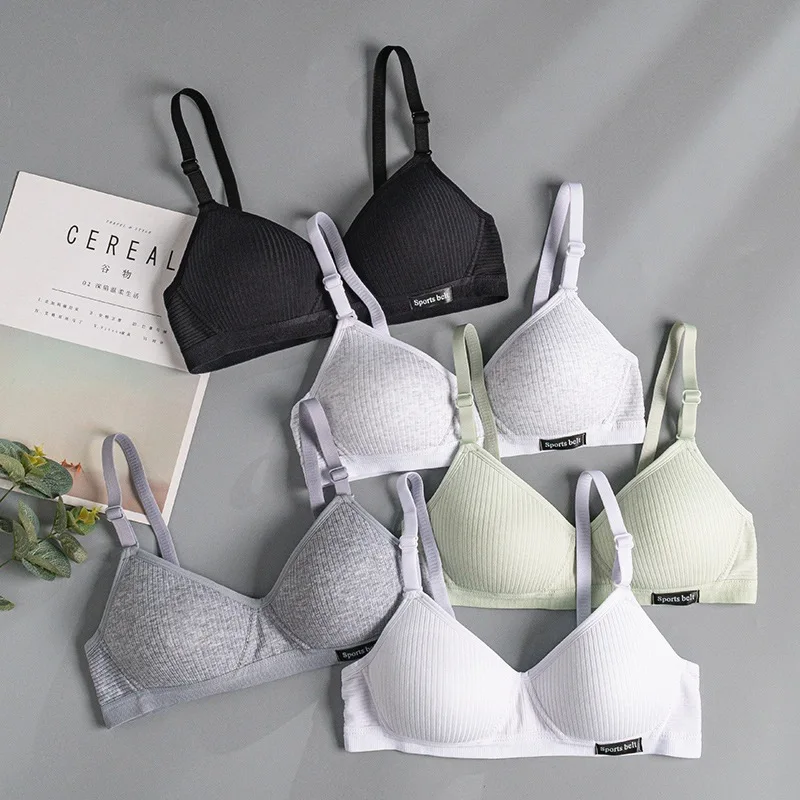 Cotton Women's AB cup Bra Underwear Wireless Gathering ComfortableV-Bra Women's Upward Push Underwear