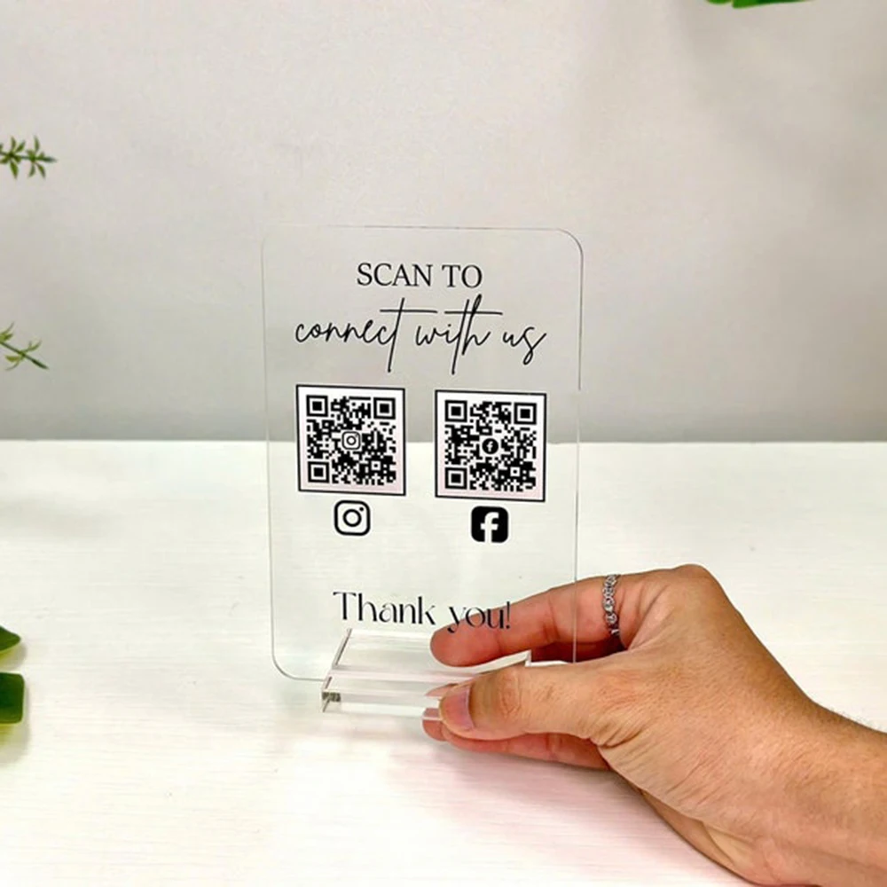 تخصيص الاكريليك رمز الاستجابة السريعة شعار الدفع شعار شخصي وسائل الإعلام الاجتماعية التجارية عرض رمز الاستجابة السريعة لوحة الاكريليك