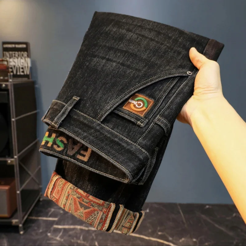 

Модные мужские джинсы, осенняя мужская одежда 2026, эластичные облегающие повседневные джинсовые модные уличные брюки