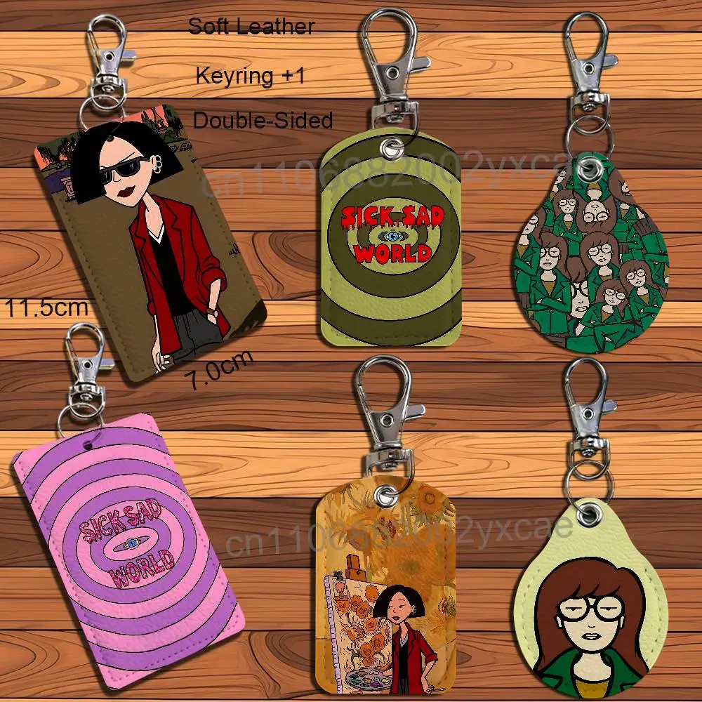 

cool Jane Lane Daria Morgendorffer Leather Keychain Badge Holder with Lanyard - ID/Access Card Holder, Key Ring Accessory Option