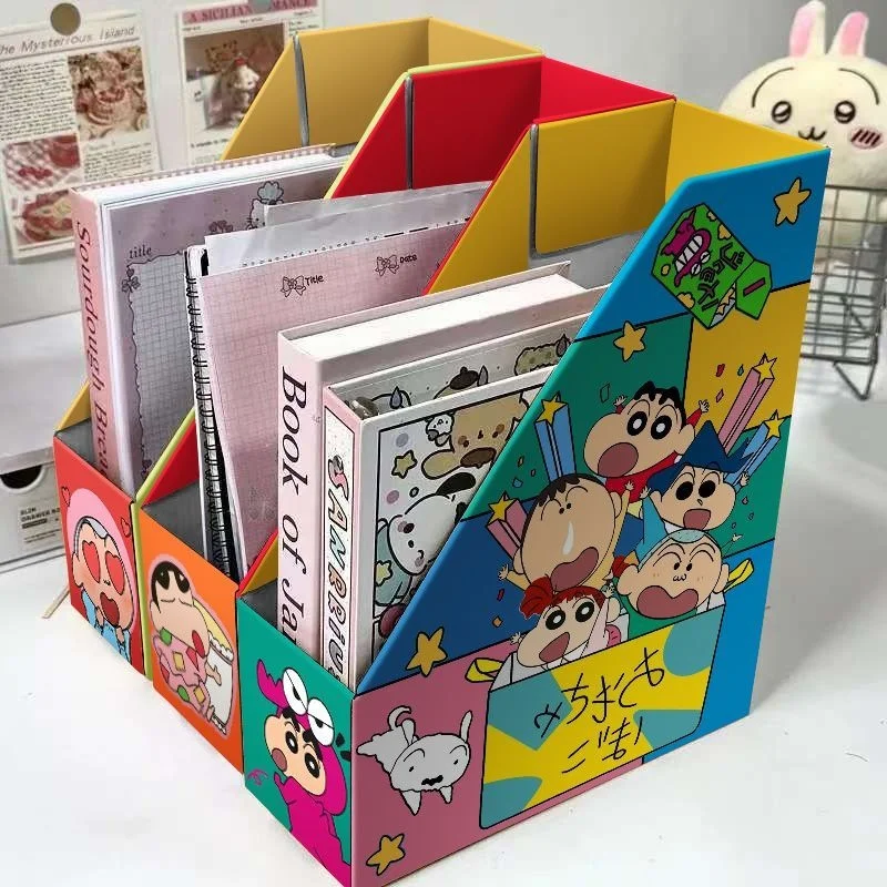 

New Crayon Shin chan Kawaii Anime Same Style Book Stand Storage Rack Cartoon Cute Desktop Organizing Bookshelf Gifts for Kids