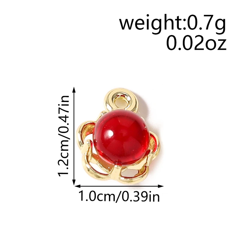 5 Stück 10x12mm Niedliche Blumen-Anhänger aus Harz und Metall zum Basteln von Ohrhängern, Halsketten, Armbändern, DIY-Handarbeiten und Schmuckzubehör – Detail 1