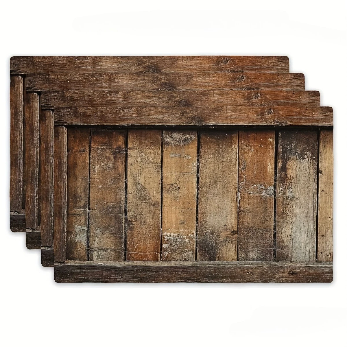 Rustic Mountain Forest Bear Silhouette Print Rectangular Placemats  Nature Cabin Style Dining Table Decor Table Mats 4/6/8PCS