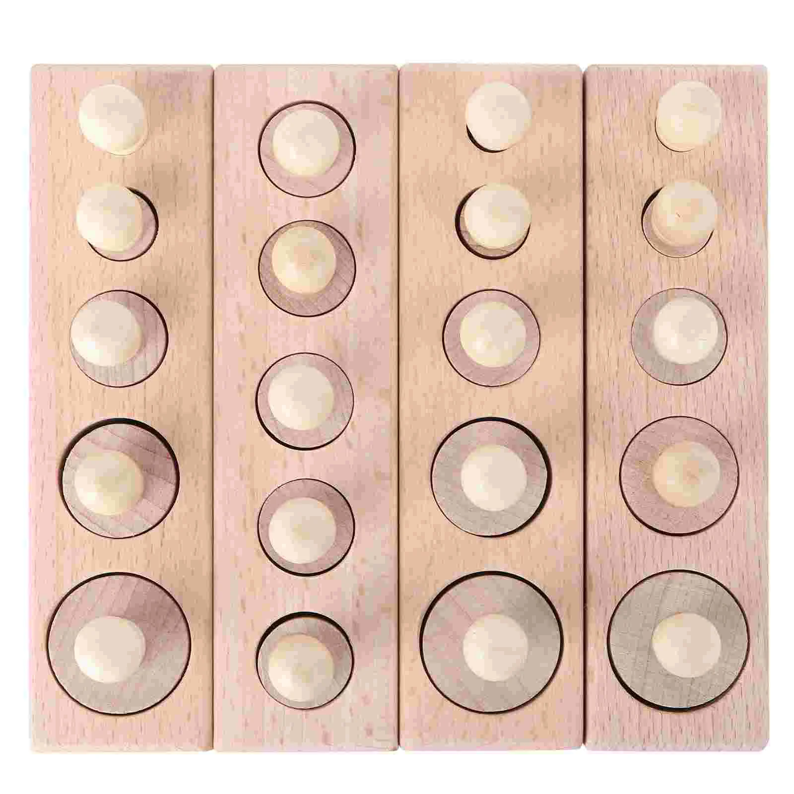 

4pcs Wooden Cylindrical Blocks Kids Educational Building Blocks Montessori Early Learning Toy Baby Sense Development Set