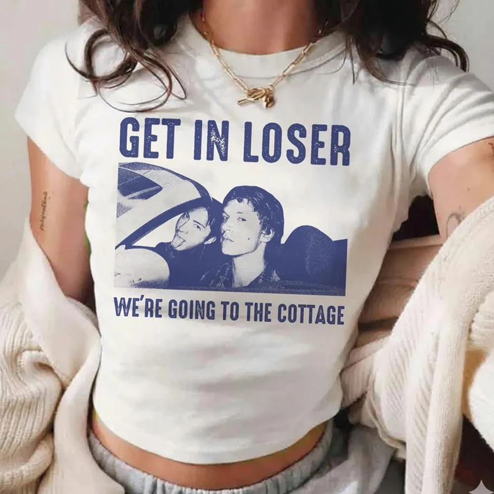Get in Loser We’re Going To The Cottage Crop Top I’m Coming To The Cottage Shirt Heated Rivalry Tee Women Fitted Crop Tops