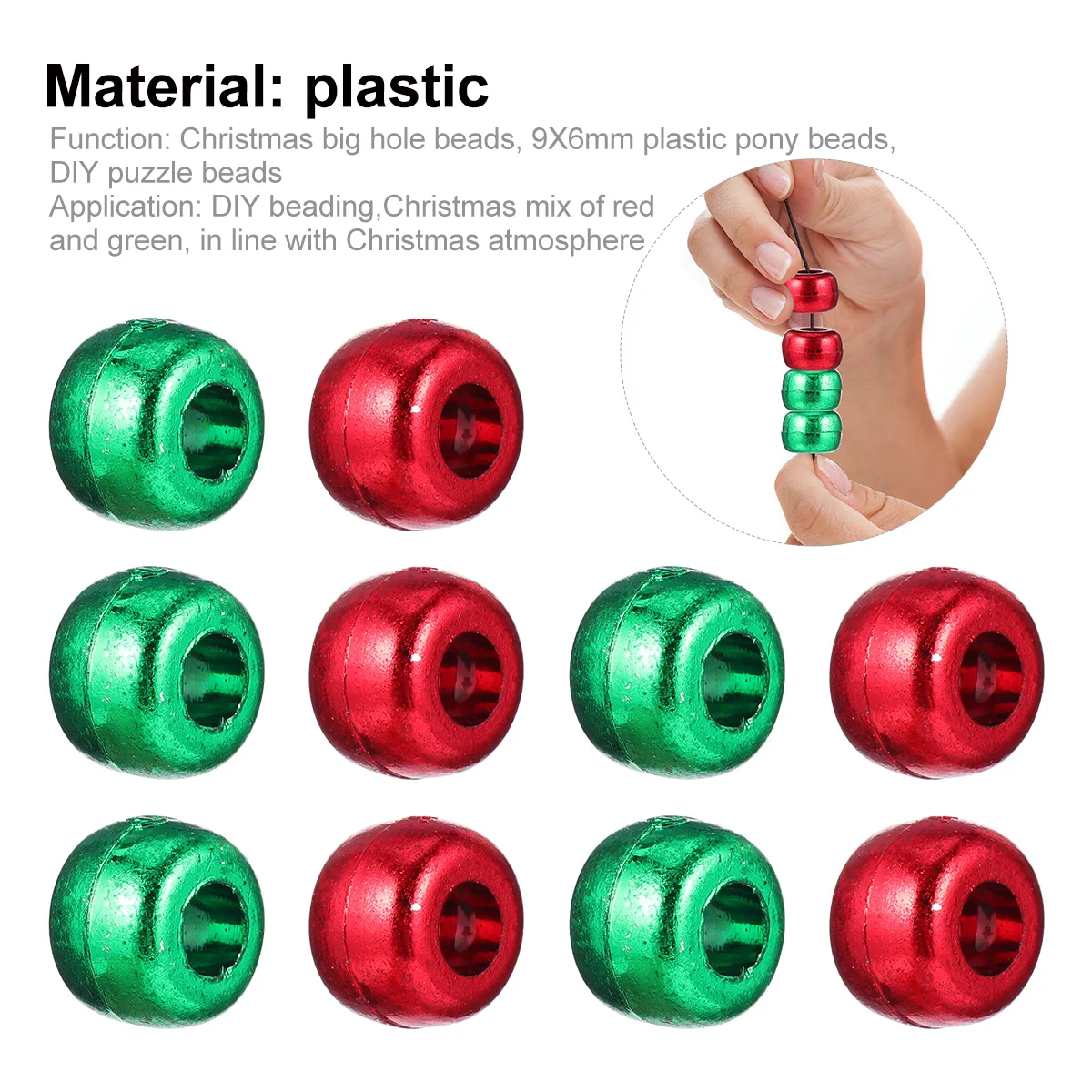 1000Pcs String Beads Handmade Large Hole Mixed Color Spacer Beads DIY Jewelry Accessories Lightweight Craft Materials