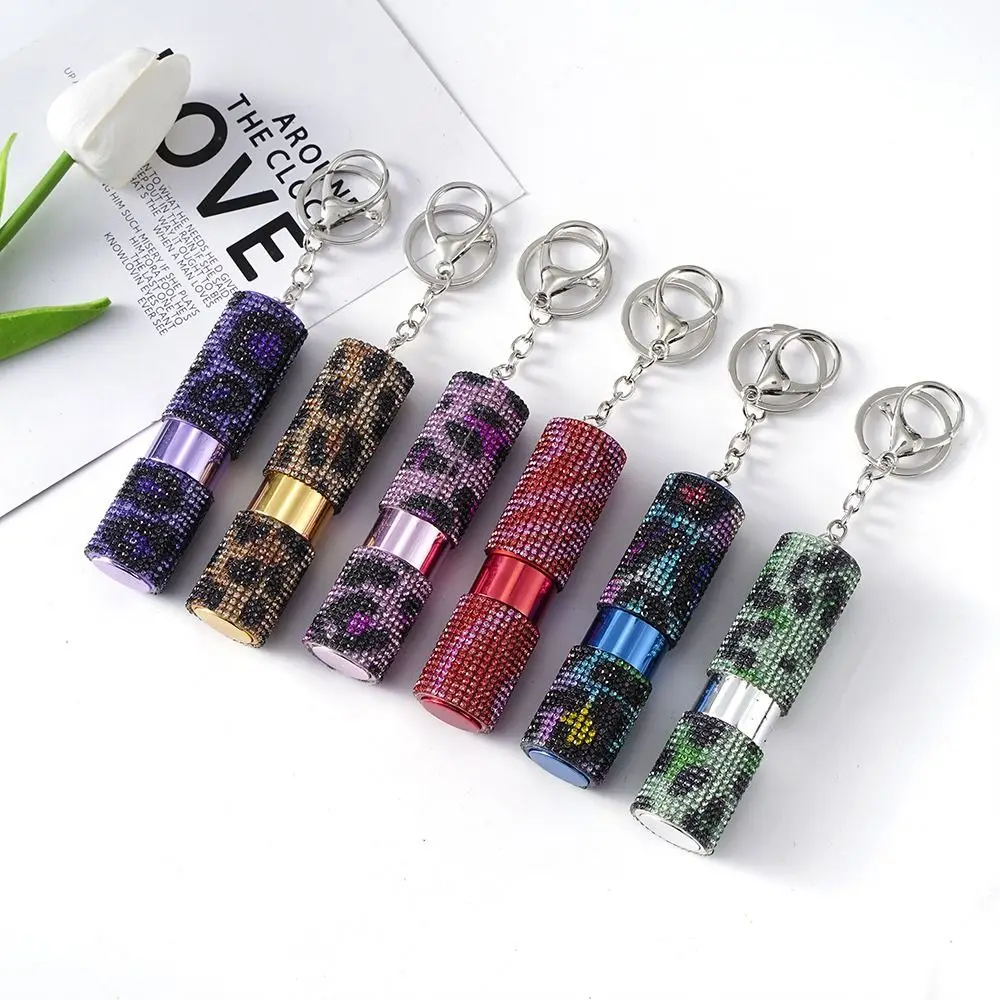 Rhinestone Bling Bling Spray Bottle Portable Empty Liquid Sprayer with Keyring Refillable Cosmetic Container Separate Bottling