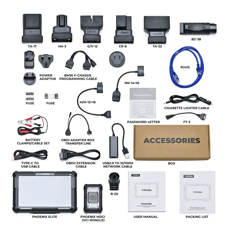 TOPDON PHOENIX ELITE ترقية سيارة Ecu في الماسح الضوئي أداة الاختبار التشخيصي إصلاحات السيارات Ecu Obd2 مفتاح Ecu مبرمج