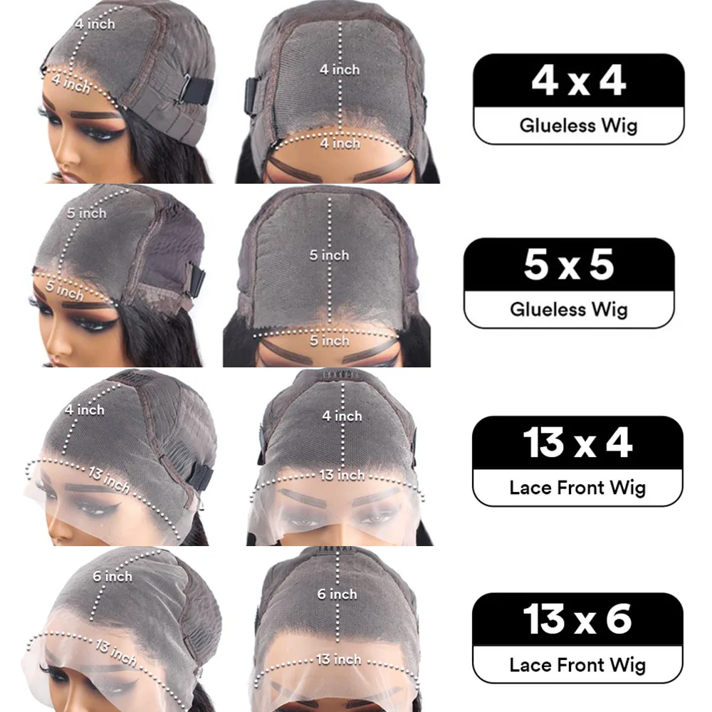 바디 웨이브 글루리스 가발 인모 브라질리언 4x4 5x5 프리컷 클로저 가발 13x4 13... - 5