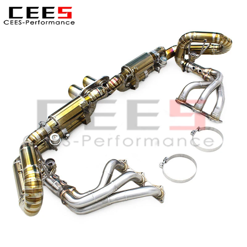 

CEES Manifold Pipes Catback Exhaust for Porsche 911 991/991.1 GT3 4.0L 2015- Vacuum Valved Exhaust Pipe Muffler with Valve