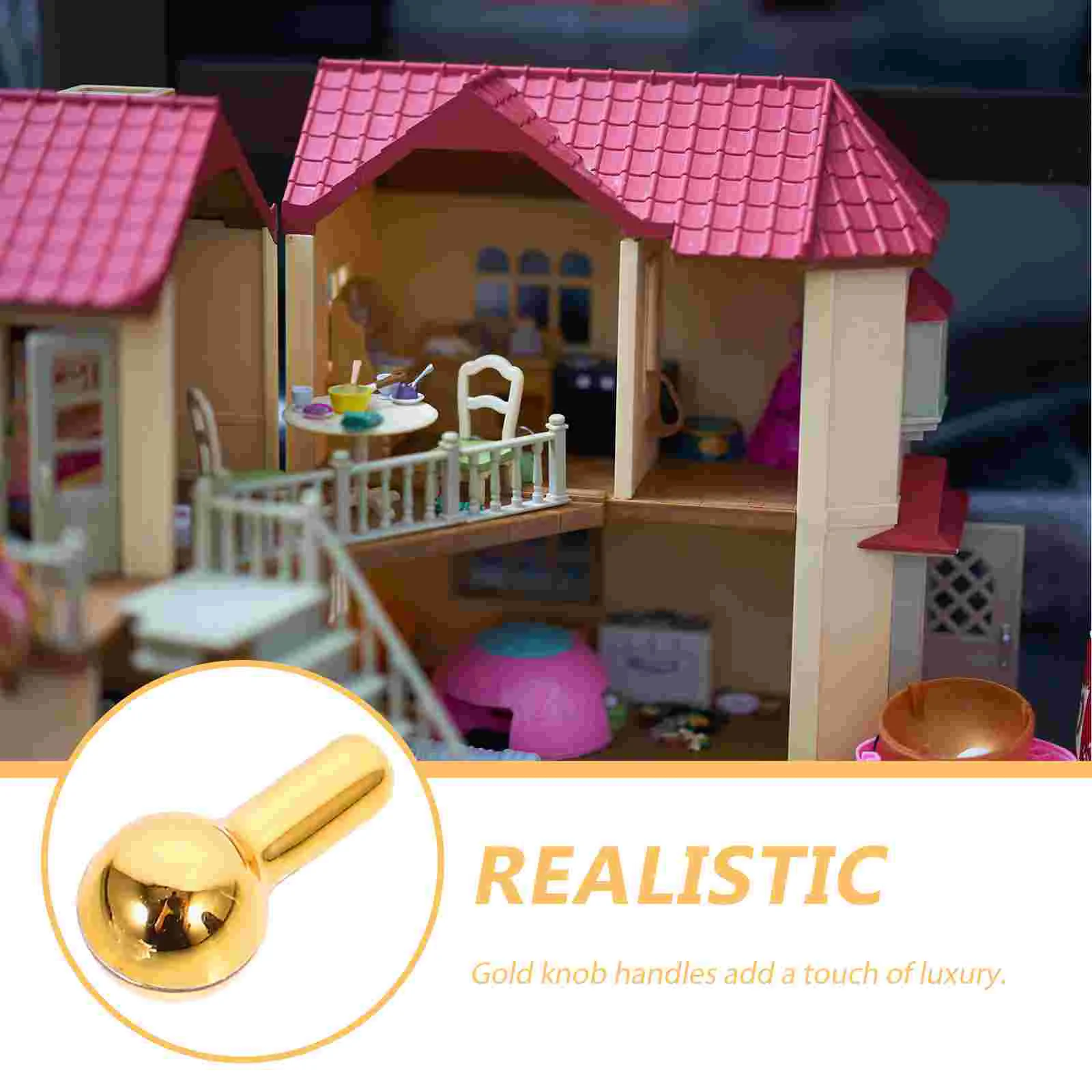 10 stuks gouden handgrepen miniatuur poppenhuis deurknoppen schaal 1 12 gladde realistische look gemakkelijk meubilair decor klein