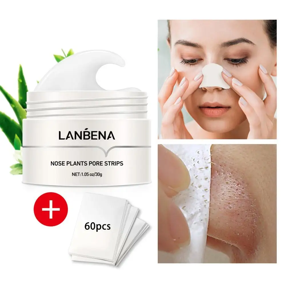 30g LANBENA Blackhead Remover Cream Paper Plant Pore Strips Nose Acne Cleansing Black Dots Peel Off Mud Mask Treatments Skin