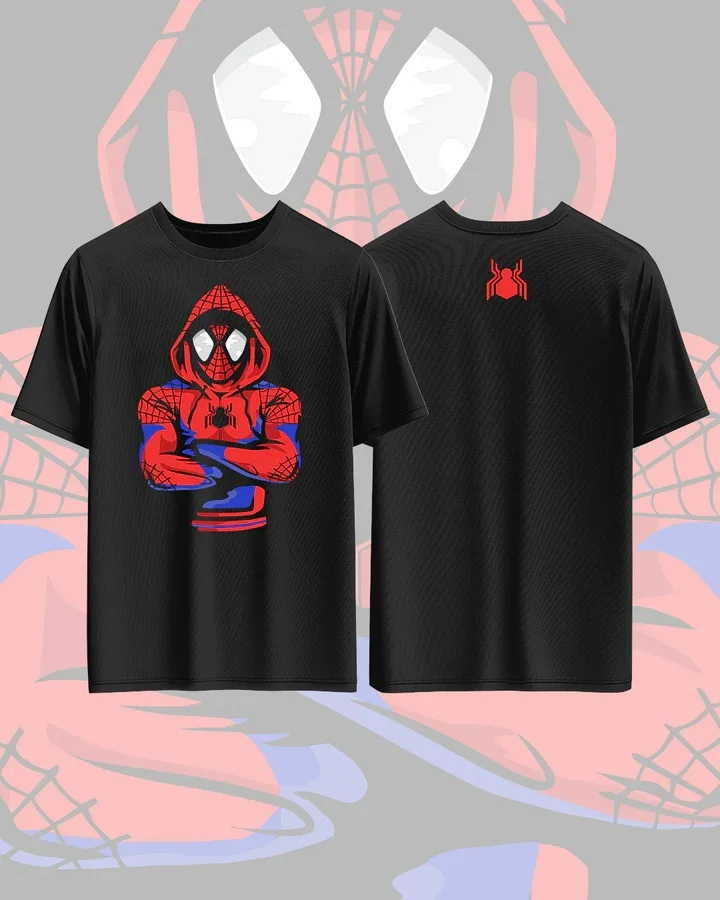 

Marvel Spider Man Pattern Printed Cotton T-shirt for Men and Women Anime Style Shirt Casual Fashion Loose Fans' Daily Outfits