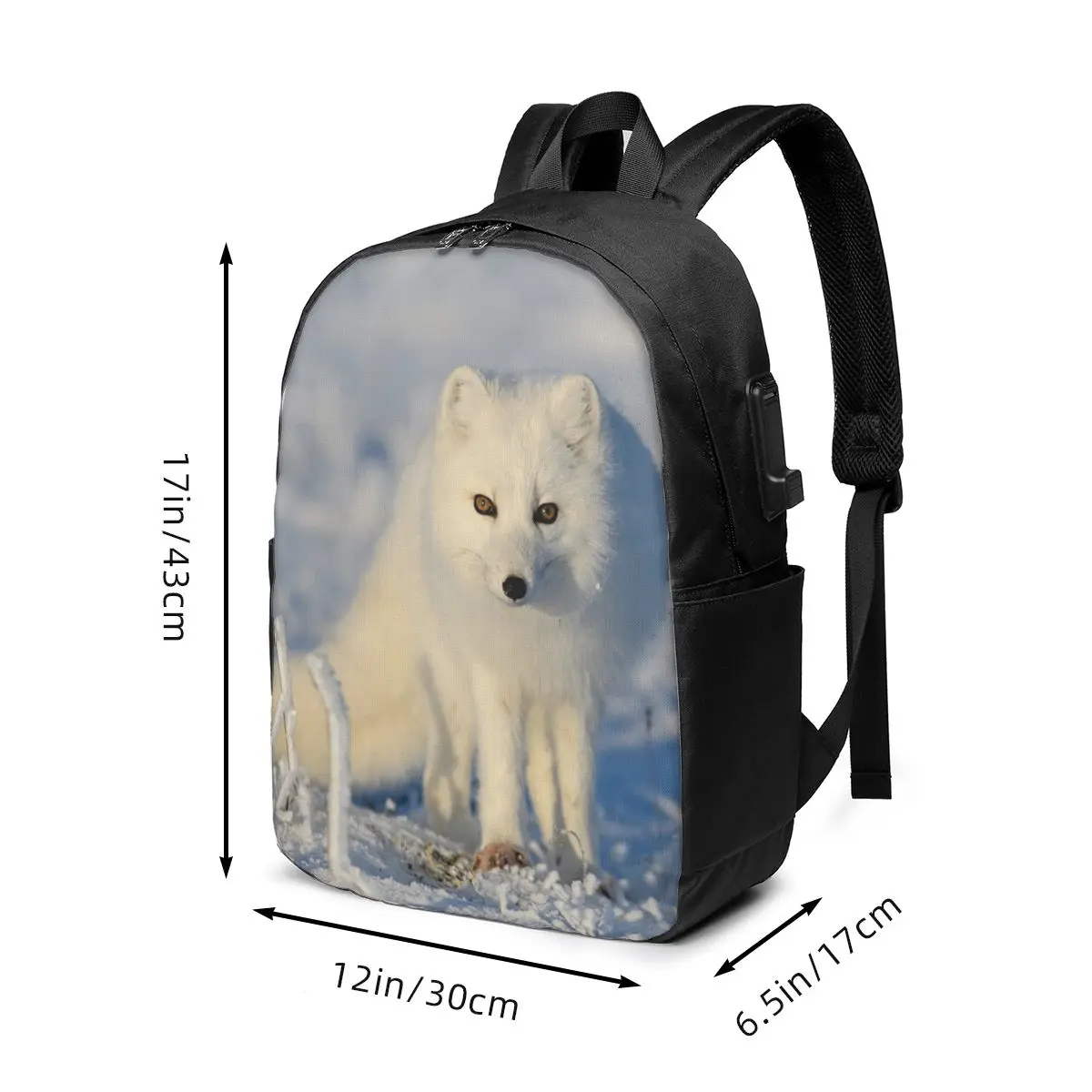Arctic Foxes Playing In Snow Backpack Travel Notebook Bag Computer College Student School Bag Laptop Shoulder Bags for Men Women