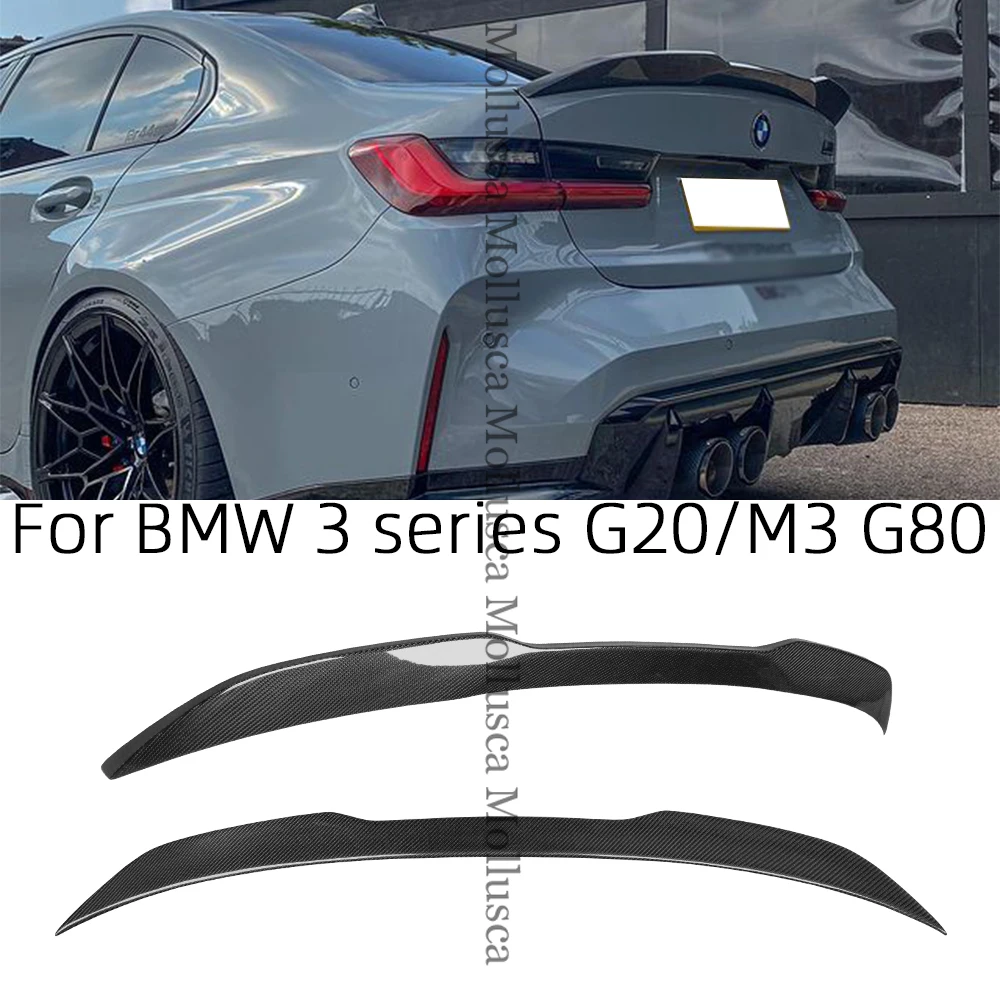 For BMW 3 Series G20 G28&M3 G80 DA&PRO Style Carbon fiber Rear Spoiler Trunk wing 2018-2024 FRP honeycomb Forged Glossy black