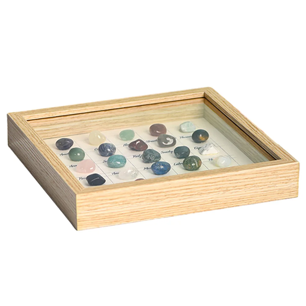

1 Set Tumbled Stone Ornament Desktop Decor Natural Mineral Specimen Display Frame Irregular Crystal Adornment Stone