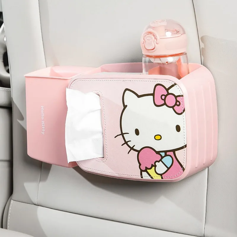 

Sanrio HelloKitty Car Backseat Storage Anime Figure New Pink Sweet Tissue Box Bag Trash Can Family Umbrella Bucket Car Supplies