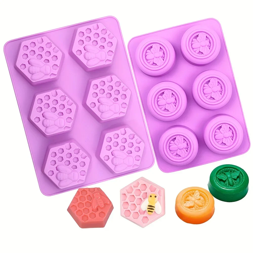 Bee Honeycomb Soap Candle Silicone Mold 3D Cupcake Cups Muffin Baking Pan Cake Mousse Jelly Candy Chocolate Craft Ice Cube Tray