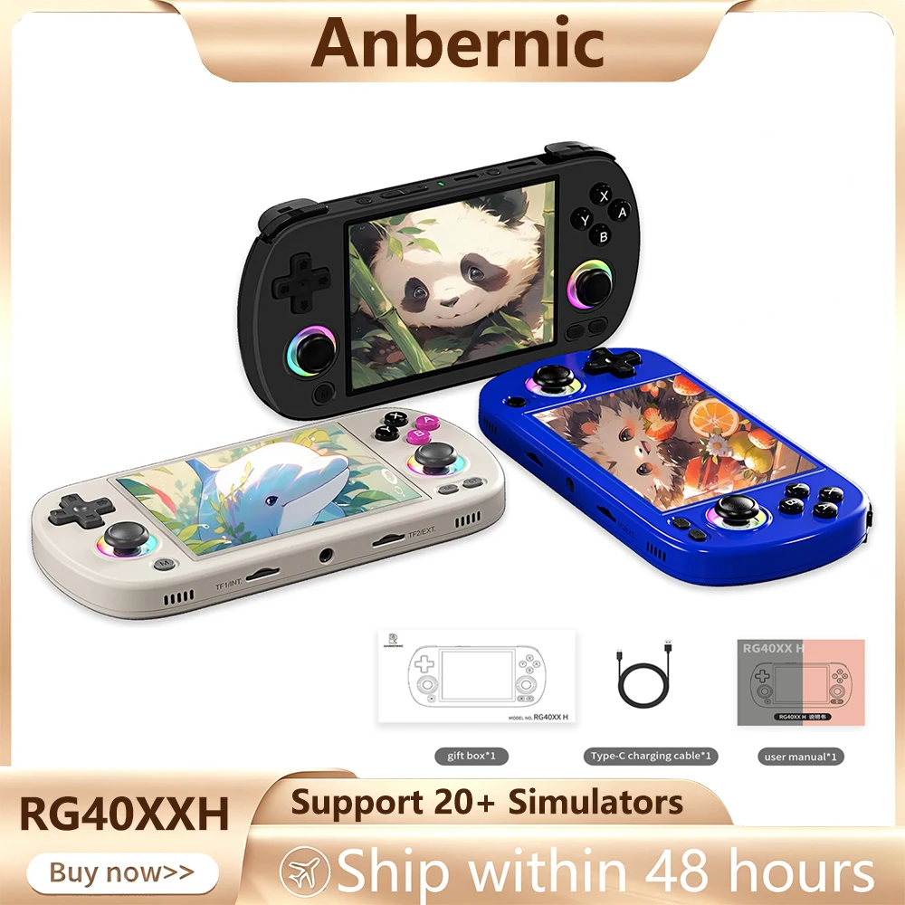 

Anbernic 4''IPS 4K HD Joystick Handheld Game Console Support WiFi Connectivity for Battle RGB Lighting Retro Videogame Console